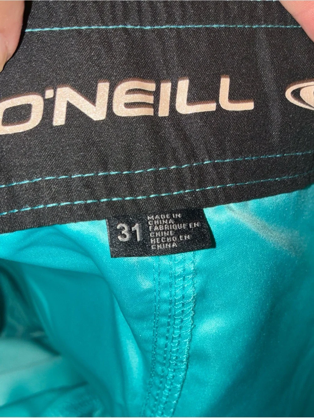 NWT O'Neill Men's turquoise Surf Boardshorts with Logo size 31